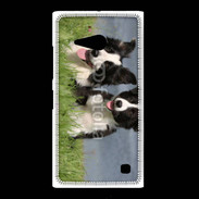 Coque Nokia Lumia 735 Chien Border Collie noir et blanc