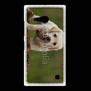 Coque Nokia Lumia 735 Chiot labrador avec pomme de pin