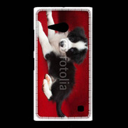 Coque Nokia Lumia 735 Chiot noir et blanc 5
