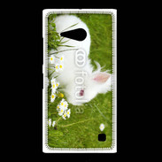 Coque Nokia Lumia 735 Lapin blanc dans l'herbe