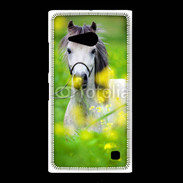 Coque Nokia Lumia 735 Poney Shetland gris et blanc