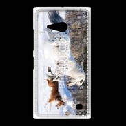 Coque Nokia Lumia 735 Cheval et chien dans la neige