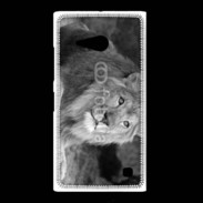 Coque Nokia Lumia 735 Lion en noir et blanc 800