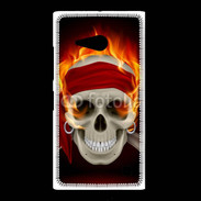 Coque Nokia Lumia 735 Tête de mort en flamme