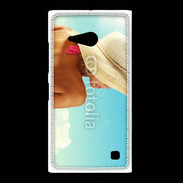 Coque Nokia Lumia 735 Femme à chapeau de plage