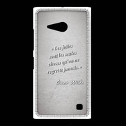 Coque Nokia Lumia 735 Les Folies Gris Citation Oscar Wilde