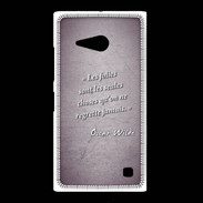 Coque Nokia Lumia 735 Les Folies Violet Citation Oscar Wilde