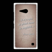 Coque Nokia Lumia 735 Pêché stupidité Rouge Citation Oscar Wilde