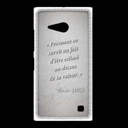 Coque Nokia Lumia 735 Survie valeur Gris Citation Oscar Wilde