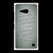 Coque Nokia Lumia 735 Fatalité Vert Citation Oscar Wilde