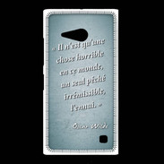 Coque Nokia Lumia 735 Horrible ennui Turquoise Citation Oscar Wilde