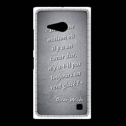 Coque Nokia Lumia 735 Maison coeur Noir Citation Oscar Wilde