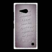 Coque Nokia Lumia 735 Maison coeur Violet Citation Oscar Wilde