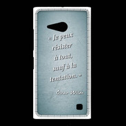 Coque Nokia Lumia 735 Résister Turquoise Citation Oscar Wilde