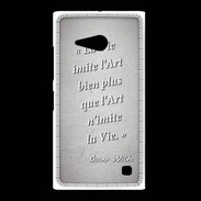 Coque Nokia Lumia 735 Vie art Gris Citation Oscar Wilde
