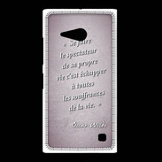 Coque Nokia Lumia 735 Spectateur Rose Citation Oscar Wilde