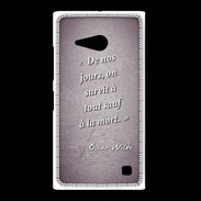 Coque Nokia Lumia 735 Survie mort Violet Citation Oscar Wilde