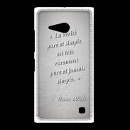 Coque Nokia Lumia 735 Vérité pure Gris Citation Oscar Wilde