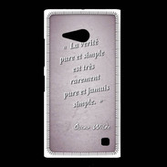 Coque Nokia Lumia 735 Vérité pure Rose Citation Oscar Wilde