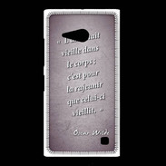 Coque Nokia Lumia 735 Ame nait Violet Citation Oscar Wilde