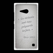 Coque Nokia Lumia 735 Ami poignardée Gris Citation Oscar Wilde