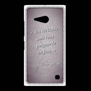 Coque Nokia Lumia 735 Ami poignardée Violet Citation Oscar Wilde