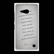 Coque Nokia Lumia 735 Bons heureux Gris Citation Oscar Wilde