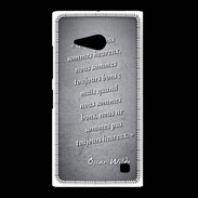 Coque Nokia Lumia 735 Bons heureux Noir Citation Oscar Wilde