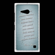 Coque Nokia Lumia 735 Bons heureux Turquoise Citation Oscar Wilde