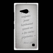 Coque Nokia Lumia 735 Cartes gagnantes Gris Citation Oscar Wilde