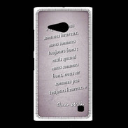 Coque Nokia Lumia 735 Bons heureux Rose Citation Oscar Wilde