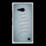 Coque Nokia Lumia 735 Cartes gagnantes Turquoise Citation Oscar Wilde