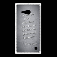Coque Nokia Lumia 735 Croire Noir Citation Oscar Wilde