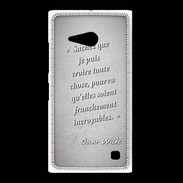 Coque Nokia Lumia 735 Croire Gris Citation Oscar Wilde