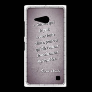 Coque Nokia Lumia 735 Croire Violet Citation Oscar Wilde