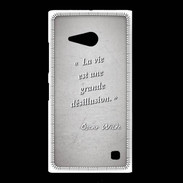 Coque Nokia Lumia 735 Désillusion vie Gris Citation Oscar Wilde