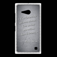 Coque Nokia Lumia 735 Incertitude Noir Citation Oscar Wilde