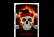 Coque Nokia Lumia 735 Tête de mort en flamme 5