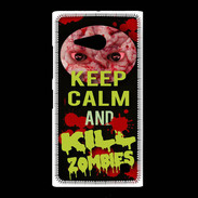Coque Nokia Lumia 735 Keep Calm and Kill Zombies Noir