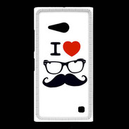 Coque Nokia Lumia 735 I love Lunette Moustache