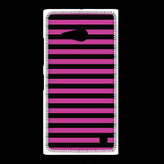 Coque Nokia Lumia 735 rayures noires et roses