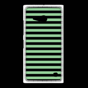 Coque Nokia Lumia 735 rayures vert d'eau et noires