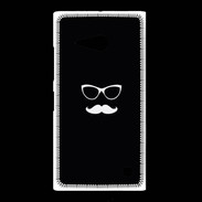 Coque Nokia Lumia 735 moustache noir & blanc