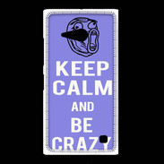 Coque Nokia Lumia 735 Keep calm Be Crazy Bleu