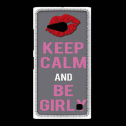 Coque Nokia Lumia 735 Keep Calm Girl Gris