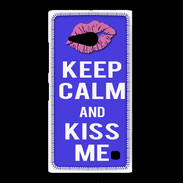 Coque Nokia Lumia 735 Keep Calm Kiss me Bleu