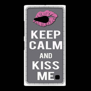 Coque Nokia Lumia 735 Keep Calm Kiss me Gris