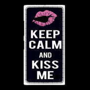 Coque Nokia Lumia 735 Keep Calm Kiss me Noir