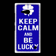 Coque Nokia Lumia 735 Keep Calm Be lucky Bleu