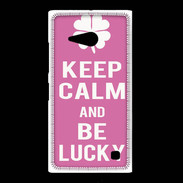 Coque Nokia Lumia 735 Keep Calm Be Lucky Rose